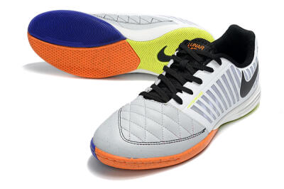 Unisex Nike Lunar Gato 2 IC Indoor & Futsal Low-Tops Football Shoes - White/Silver/Black