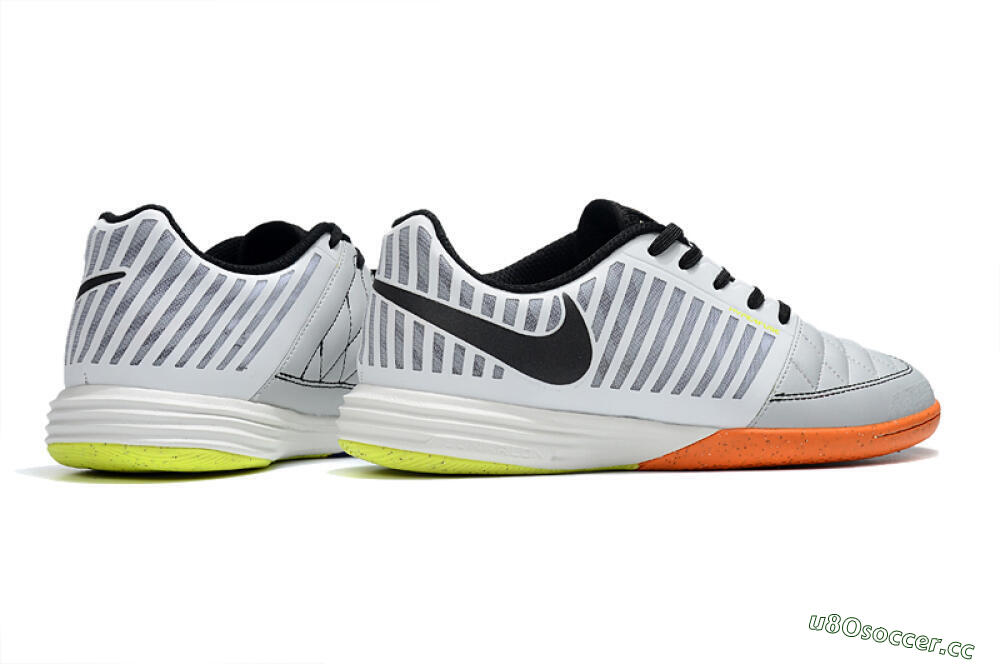 Unisex Nike Lunar Gato 2 IC Indoor & Futsal Low-Tops Football Shoes - White/Silver/Black 6