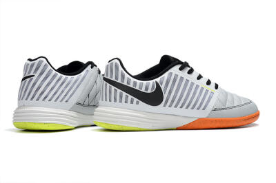 Unisex Nike Lunar Gato 2 IC Indoor & Futsal Low-Tops Football Shoes - White/Silver/Black