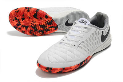 Unisex Nike Lunar Gato 2 IC Indoor & Futsal Low-Tops Football Shoes - White/Black/Red