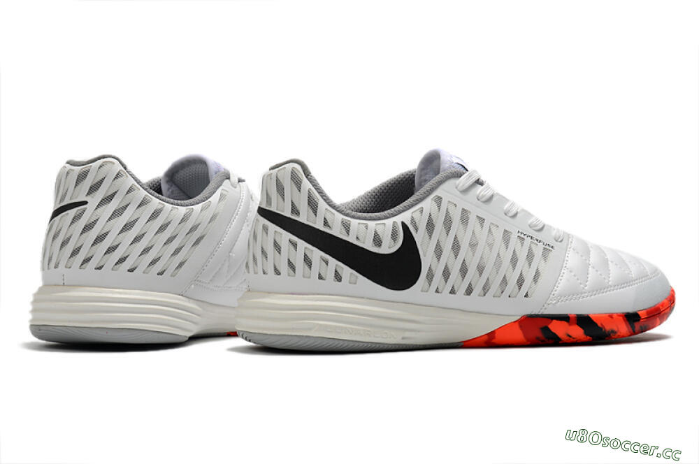 Unisex Nike Lunar Gato 2 IC Indoor & Futsal Low-Tops Football Shoes - White/Black/Red 6
