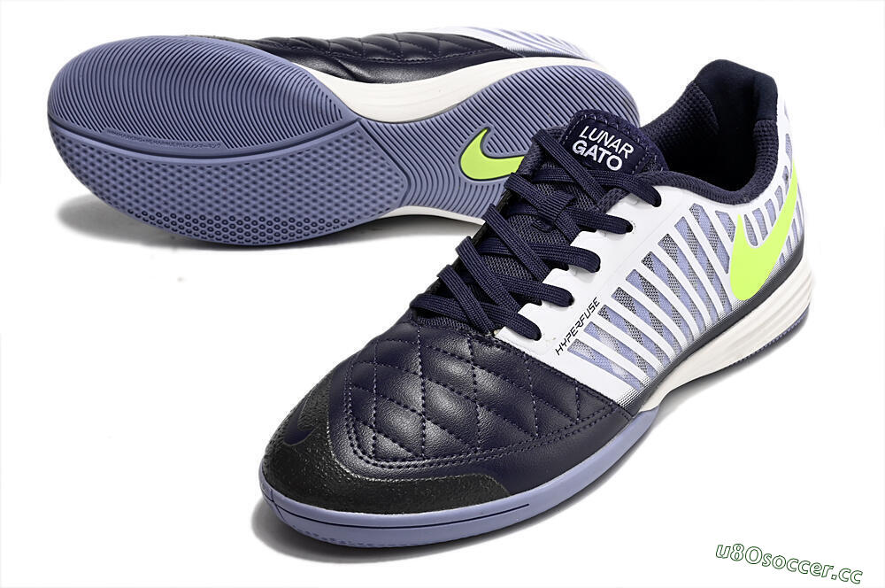 Unisex Nike Lunar Gato 2 IC Indoor & Futsal Low-Tops Football Shoes - Black/White/Yellow 3