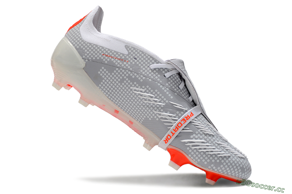 Men's Adidas Predator Elite Foldover Tongue FG Firm Ground Low-Tops Football Boots - Grey/Red/White 4
