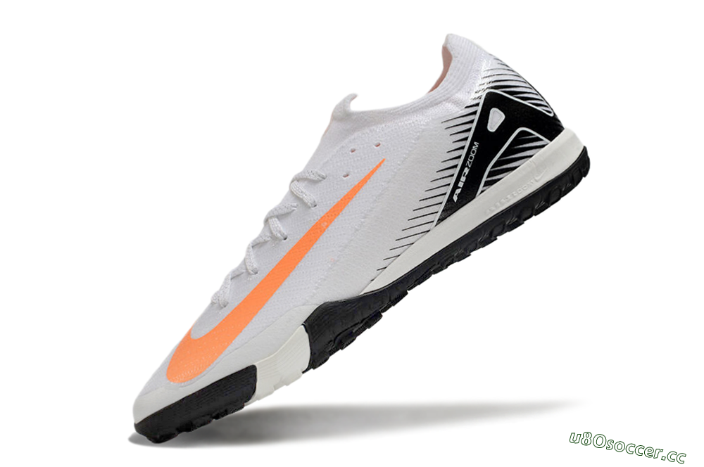 Men's Nike Air Zoom Mercurial Vapor 16 Elite TF Artificial Turf Low-Tops Football Shoes - White/Black/Orange 4