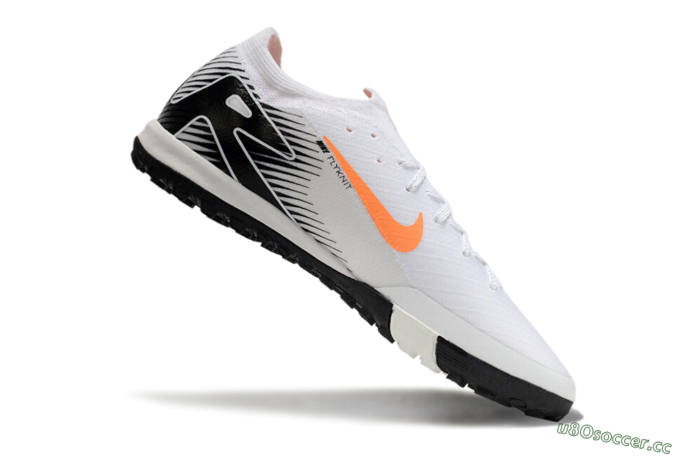 Men's Nike Air Zoom Mercurial Vapor 16 Elite TF Artificial Turf Low-Tops Football Shoes - White/Black/Orange 5