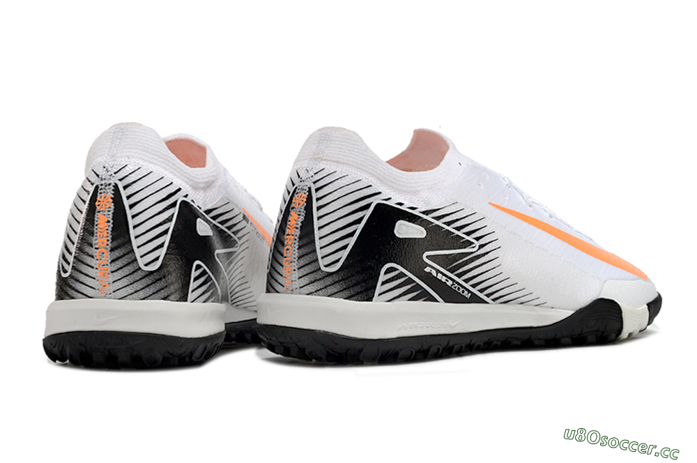 Men's Nike Air Zoom Mercurial Vapor 16 Elite TF Artificial Turf Low-Tops Football Shoes - White/Black/Orange 6