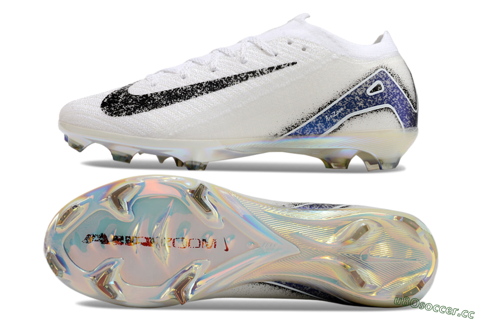 Men's Nike Air Zoom Mercurial Vapor 16 Elite FG Firm Ground Low-Tops Football Boots - White/Black/Blue/Gold 6