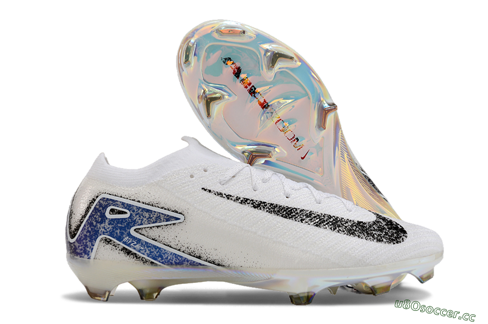 Men's Nike Air Zoom Mercurial Vapor 16 Elite FG Firm Ground Low-Tops Football Boots - White/Black/Blue/Gold 1