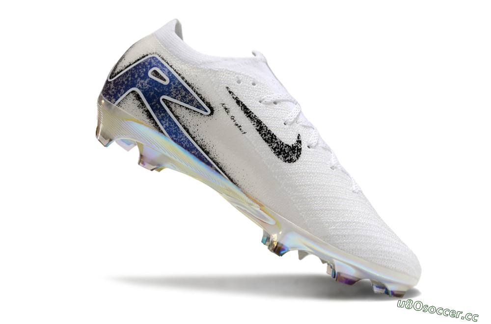 Men's Nike Air Zoom Mercurial Vapor 16 Elite FG Firm Ground Low-Tops Football Boots - White/Black/Blue/Gold 3