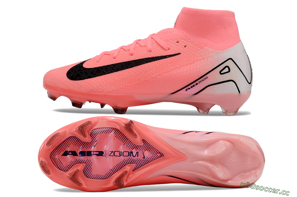 Men's Nike Air Zoom Mercurial Superfly 10 FG Firm Ground Low-Tops Football Boots - Pink/White/Black 1