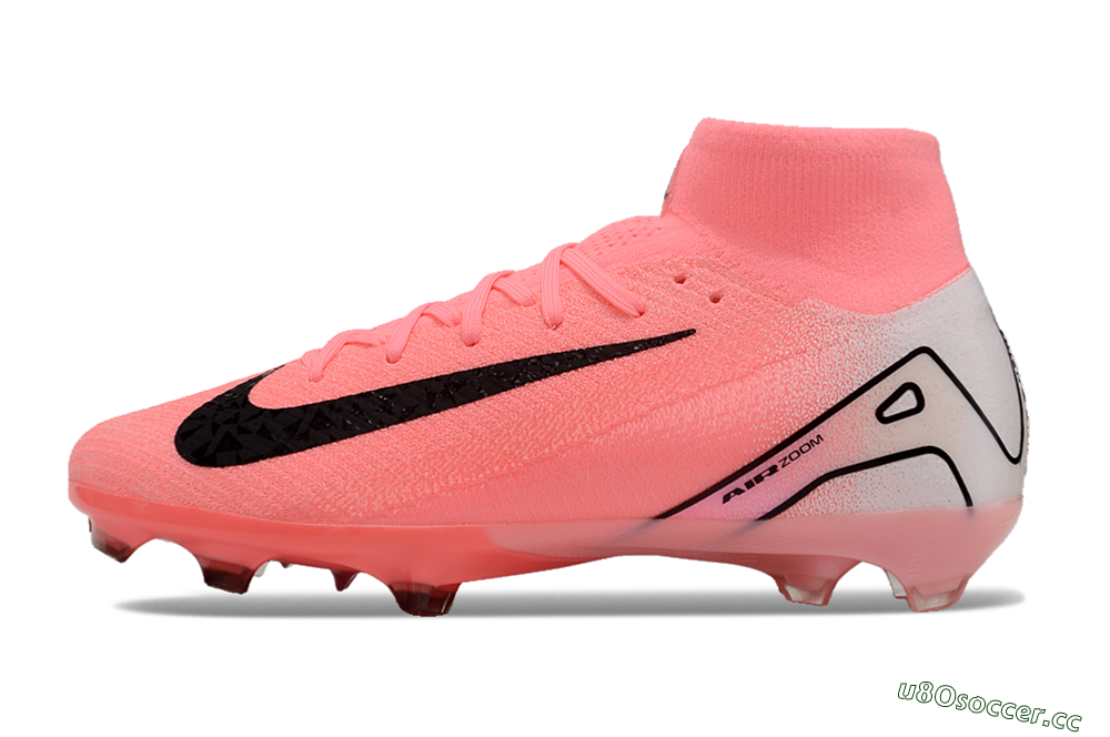 Men's Nike Air Zoom Mercurial Superfly 10 FG Firm Ground Low-Tops Football Boots - Pink/White/Black 0