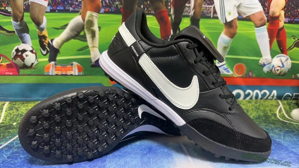 Men's Nike The Premier 3 TF Artificial Turf Low-Tops Football Shoes - Black/White