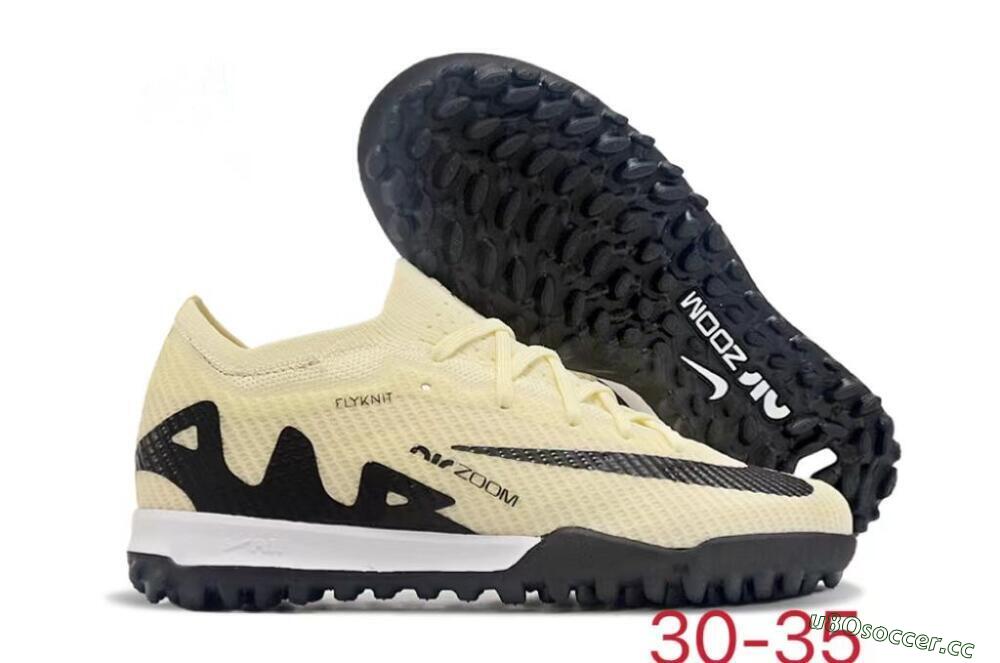 Kids Nike Air Zoom Mercurial Vapor 15 Elite TF Artificial Turf Low-Tops Football Shoes - Beige/Black/White 2