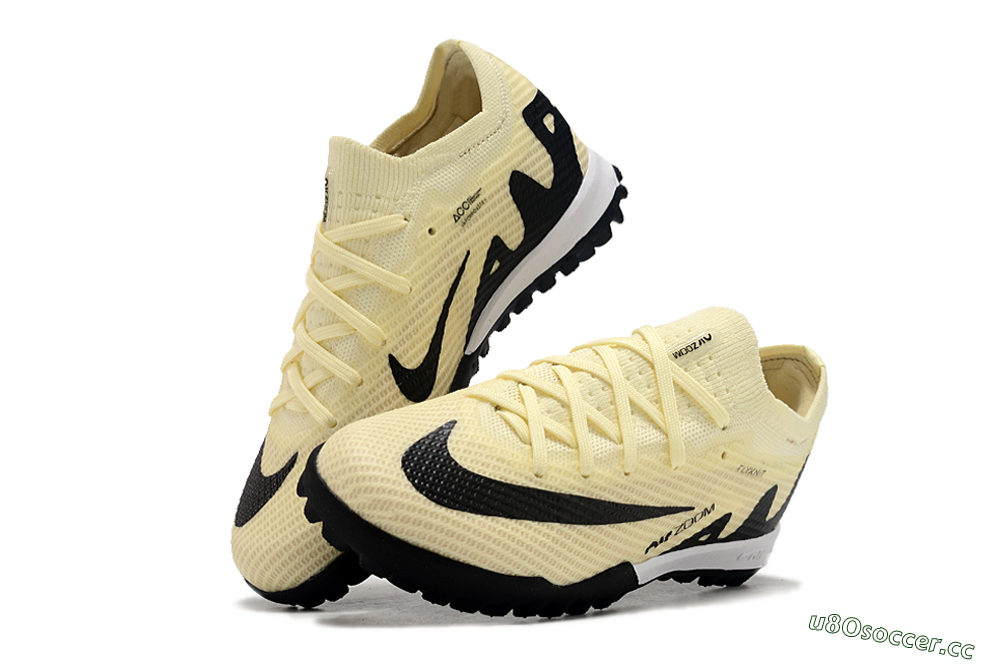 Kids Nike Air Zoom Mercurial Vapor 15 Elite TF Artificial Turf Low-Tops Football Shoes - Beige/Black/White 0