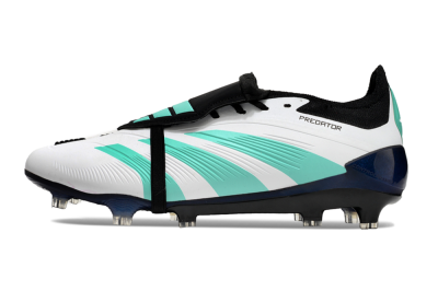 Men's Adidas Predator Elite Foldover Tongue FG Firm Ground Low-Tops Football Boots - White/Jade/Black