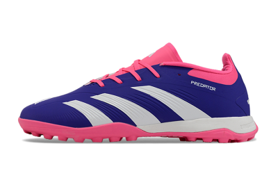 Unisex Adidas Predator 24 Elite TF Artificial Turf Low-Tops Football Shoes - Blue/White/Pink