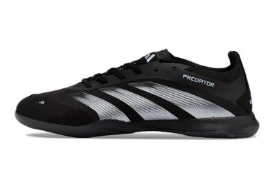 Men's Adidas Predator 24 Elite IC Indoor & Futsal Low-Tops Football Shoes - Black/Silver