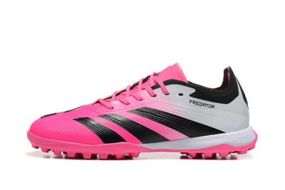 Men's Adidas Predator 24 Elite TF Artificial Turf Low-Tops Football Shoes - Pink/Black/White