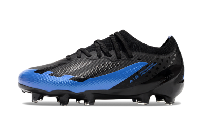 Kids Adidas X Speedportal.1 FG Firm Ground Low-Tops Football Boots - Black/Blue