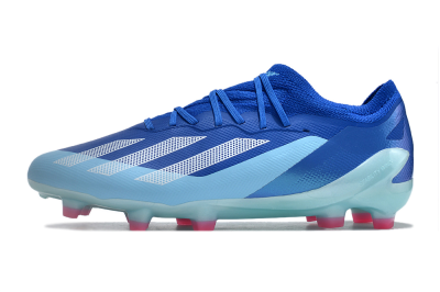 Kids Adidas X Speedportal.1 FG Firm Ground Low-Tops Football Boots - Blue/White/Pink