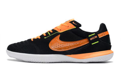 Men's Nike Street Gato IC Indoor & Futsal Low-Tops Football Shoes - Black/Orange/White