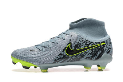 Men's Nike Phantom Luna Elite FG Firm Ground High-Tops Football Boots - Grey/Yellow/Black