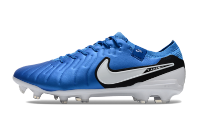 Men's Nike Tiempo Legend 10 Elite FG Firm Ground Low-Tops Football Boots - Blue/White/Black