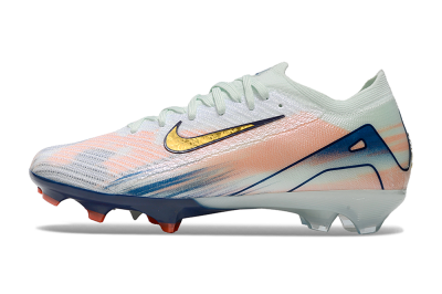 Unisex Nike Air Zoom Mercurial Vapor 16 Elite FG Firm Ground Low-Tops Football Boots - White/Pink/Blue