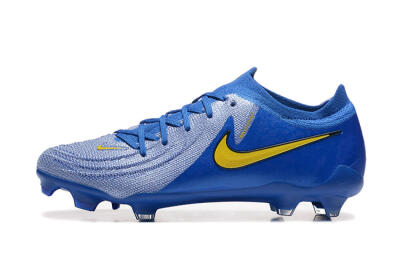 Men's Nike Phantom Luna Elite FG Firm Ground Low-Tops Football Boots - Blue/Silver/Yellow