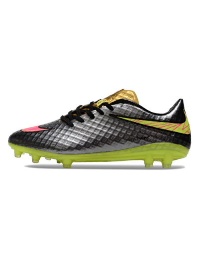 Men's Nike Hypervenom Phantom FG Firm Ground Low-Tops Football Boots - Black/Gold/Pink/Yellow