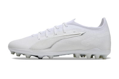 Men's Puma Ultra 5 Ultimate MG Multi Ground Low-Tops Football Boots - White/Silver
