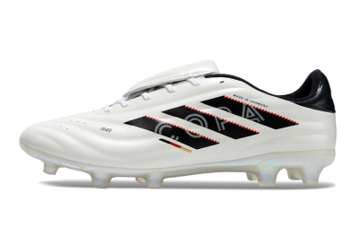 Men's Adidas Copa Pure 2 Elite FG Firm Ground Low-Tops Football Boots - White/Black/Red