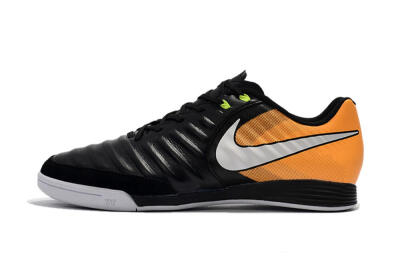 Men's Nike Tiempo Ligera 4 IC Indoor & Futsal Low-Tops Football Shoes - Black/Orange/White