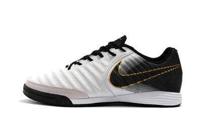Men's Nike Tiempo Ligera 4 IC Indoor & Futsal Low-Tops Football Shoes - White/Black/Gold