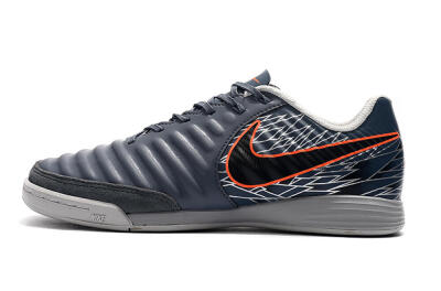 Men's Nike Tiempo Ligera 4 IC Indoor & Futsal Low-Tops Football Shoes - Grey/Red/Black