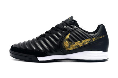 Men's Nike Tiempo Ligera 4 IC Indoor & Futsal Low-Tops Football Shoes - Black/Gold/White