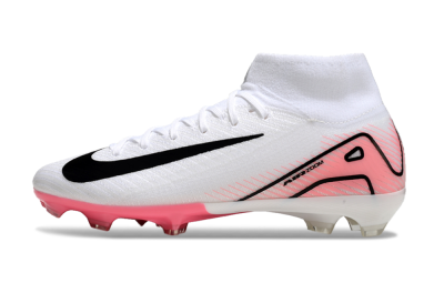 Men's Nike Air Zoom Mercurial Superfly10 Elite FG Firm Ground High-Tops Football Boots - White/Pink/Black