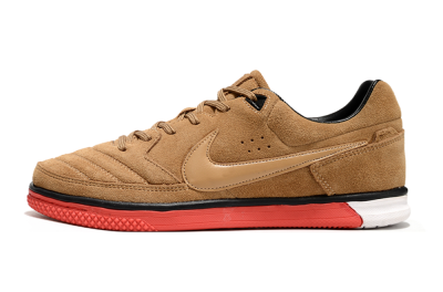 Men's Nike Street Gato IC Indoor & Futsal Low-Tops Football Shoes - Brown/Red/White