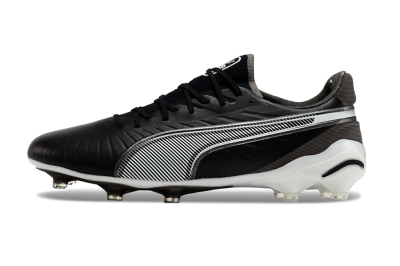 Men's Puma Ultra Ultimate FG Firm Ground Low-Tops Football Boots - Black/White/Grey