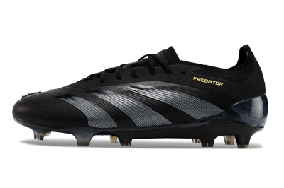 Men's Adidas Predator Elite 24 FG Firm Ground Low-Tops Football Boots - Black/Silver/Yellow