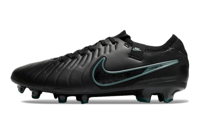 Men's Nike Tiempo Legend 10 Elite FG Firm Ground Low-Tops Football Boots - Black/Jade