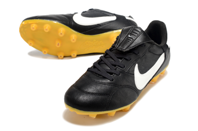 Men's Nike The Premier 3 FG Firm Ground Low-Tops Football Boots - Black/White/Yellow