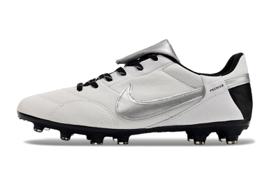 Men's Nike The Premier 3 FG Firm Ground Low-Tops Football Boots - Beige/Silver/Black