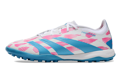 Men's Adidas Predator Elite 24 TF Artificial Turf Low-Tops Football Shoes - White/Pink/Blue