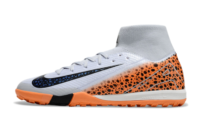 Unisex Nike Air Zoom Mercurial Superfly 10 Elite TF Artificial Turf High-Tops Football Shoes - Grey/Orange/Black