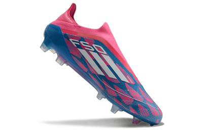 Men's Adidas F50 Elite Laceless FG Firm Ground Low-Tops Football Boots - Blue/Pink/White