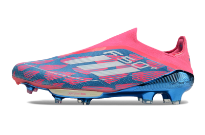 Unisex Adidas F50+ Lightstrike Pro Laceless FG Firm Ground Low-Tops Football Boots - Pink/Blue/White