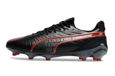 Men's Puma King Ultimate Launch Edition FG Firm Ground Low-Tops Football Boots - Black/Red