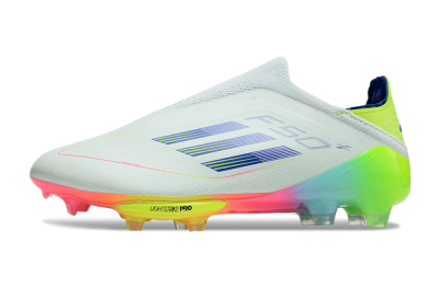 Unisex Adidas F50+ Lightstrike Pro Laceless FG Firm Ground Low-Tops Football Boots - Jade/Rainbow