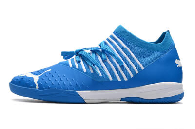 Men's Puma Future Z 1.3 Teazer IC Indoor & Futsal Low-Tops Football Shoes - Blue/White